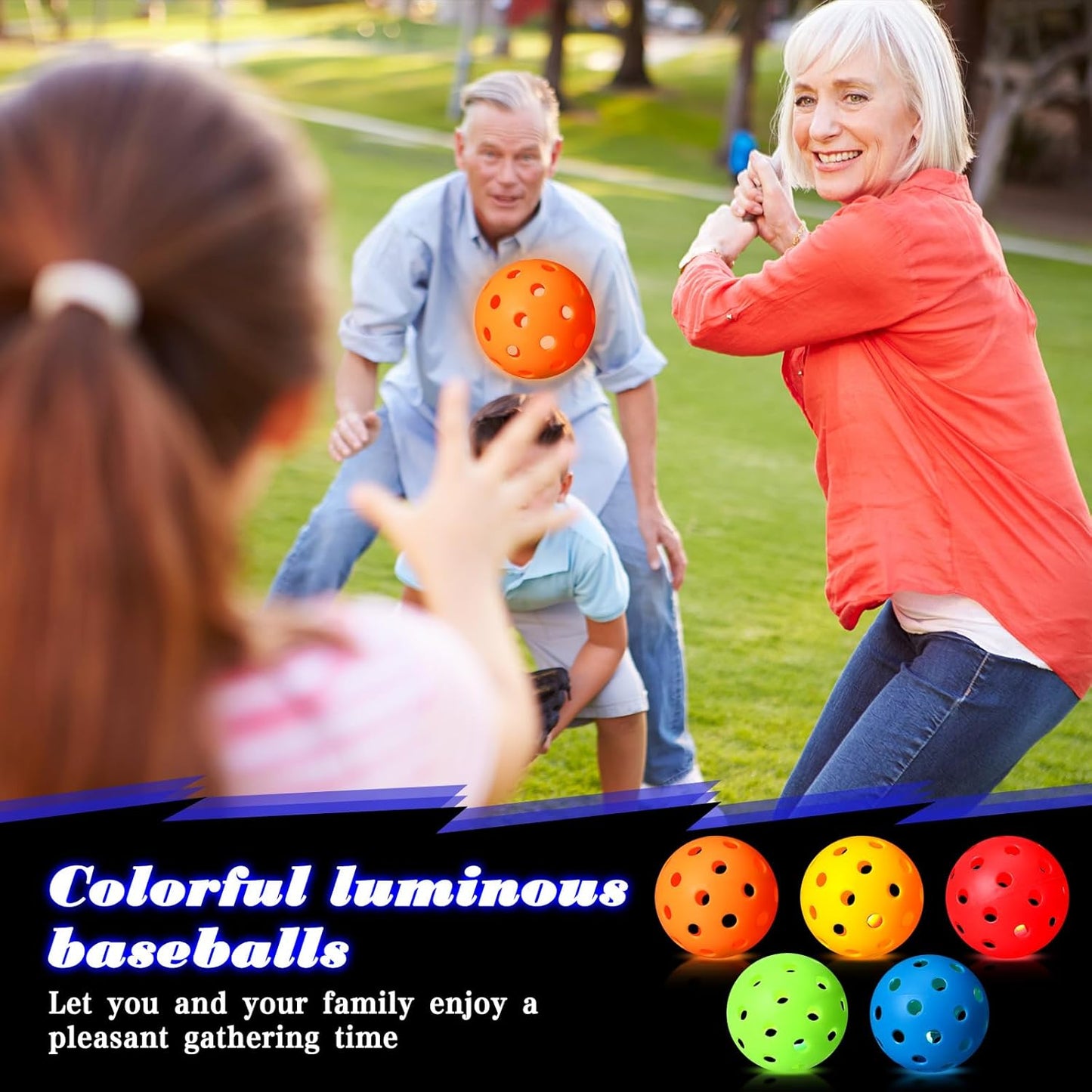 10 Pack Light Up Baseball Glow in The Dark Practice Baseballs & Softballs LED Practice Balls Luminous Training Baseballs Hollow Airflow Softball Ceiling Balls for Teen Adult Baseball Fan