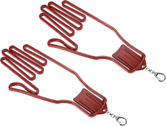 PATIKIL Golf Gloves Stretcher, 2 Pack Plastic Keeper Support Rack Holder Dryer Hanger Frame with Keychain Hook for Sports Gloves Maintenance, Red L Size