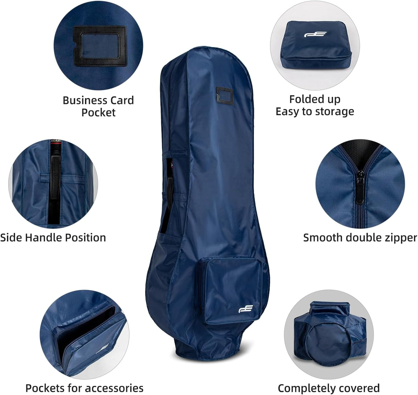 Golf Bag Travel Rain Cover, 300D PVC Waterproof Cover for Golf Club Bag, Durabale, Lightweight and Easy to Maneuver