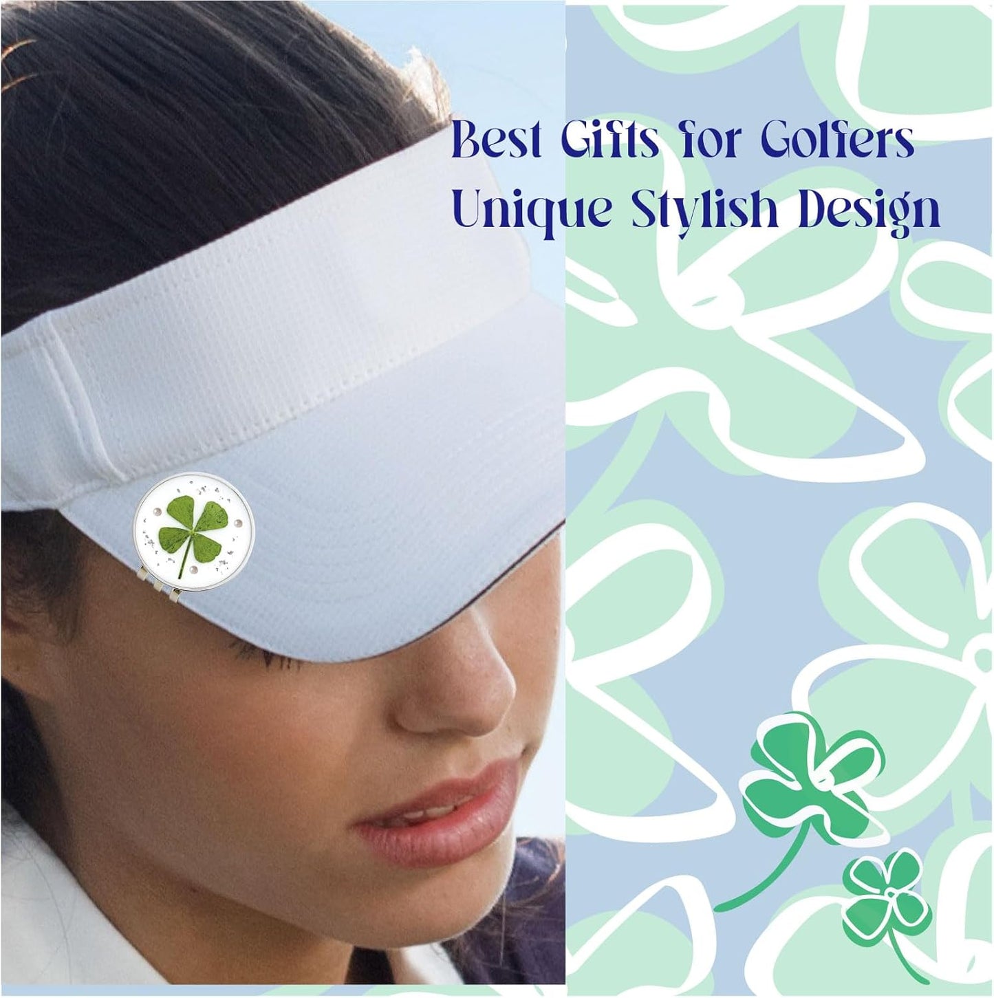 Golf Ball Marker hat Clip with Ball Marker, Handmade Pressed Flower Golf Marker, Golf Gifts, Golf Accessories for Women