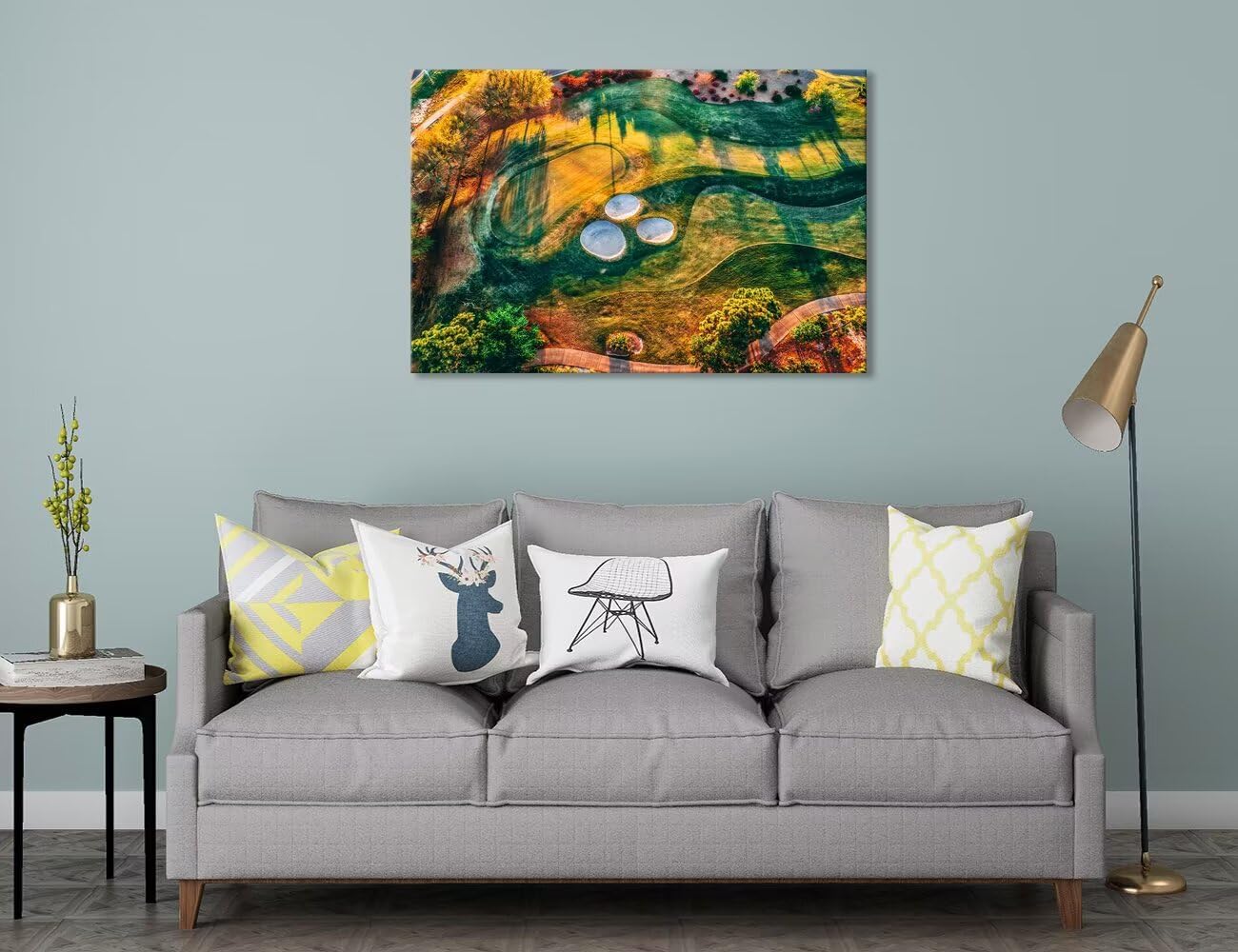 Florida Regatta Bay Golf Course Wall Art for Living Room Bedroom Bathroom Home Decorations Florida Golf Course Picture Poster Framed Artwork Canvas Prints Ready to Hang(18''H x 24''W)