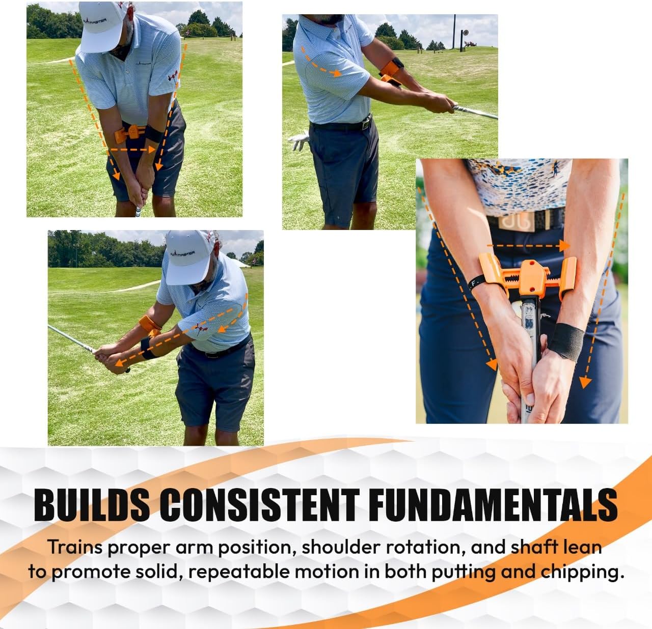 Orange Whip Golf Putting Aid Trainer, Patented Short Game Golf Swing Training for Precision and Accuracy, Made in USA by Orange Whip