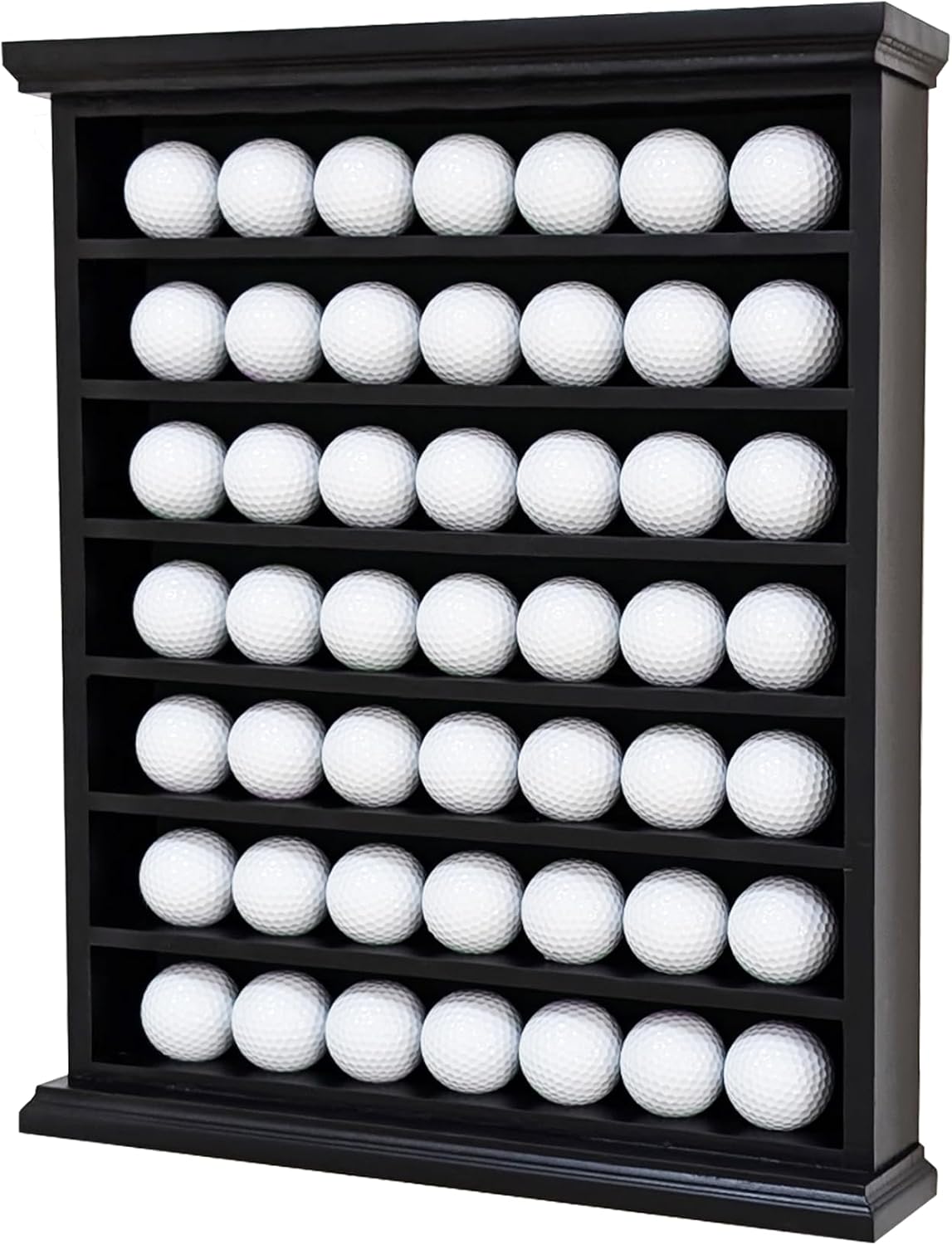 Stylish Golf Ball Golf Ball Display Case - Solid Wood Shadow Box for Home, Office, and Exhibition Display - Ideal Storage and Showcase Solution - Black Color
