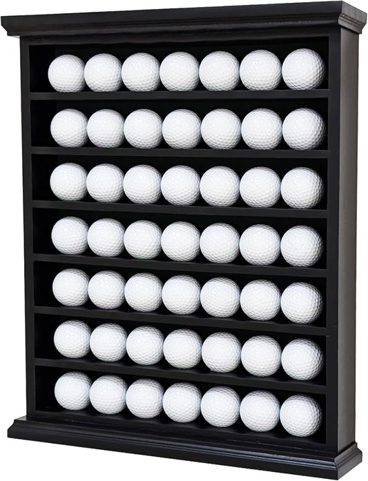 Stylish Golf Ball Golf Ball Display Case - Solid Wood Shadow Box for Home, Office, and Exhibition Display - Ideal Storage and Showcase Solution - Black Color