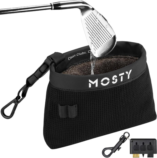 Golf Club & Ball Cleaner Bag,Durable Golf Club Cleaning Kit and Ball Washer Pouch,Club Cleaner for Golf Bag, Golf Gifts for Men Women Golfers Him Unique, Essential Golf Accessories(Microfiber Pro)