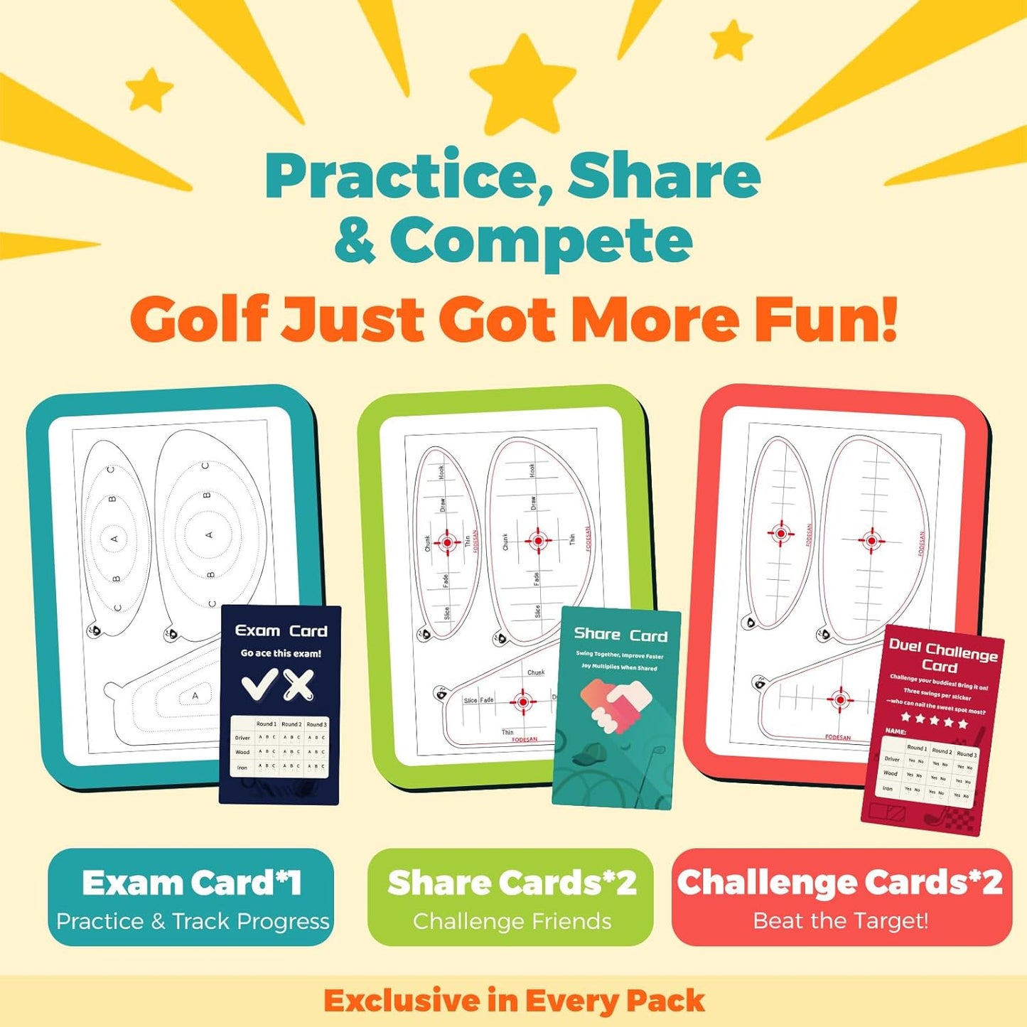 Golf Impact Tape – 2025 Innovative Training & Battle Golf Edition – Club Face Stickers for Drivers, Irons & Woods – Instant Swing Feedback, Interactive Practice,Great Golf Gift for Men & Dads