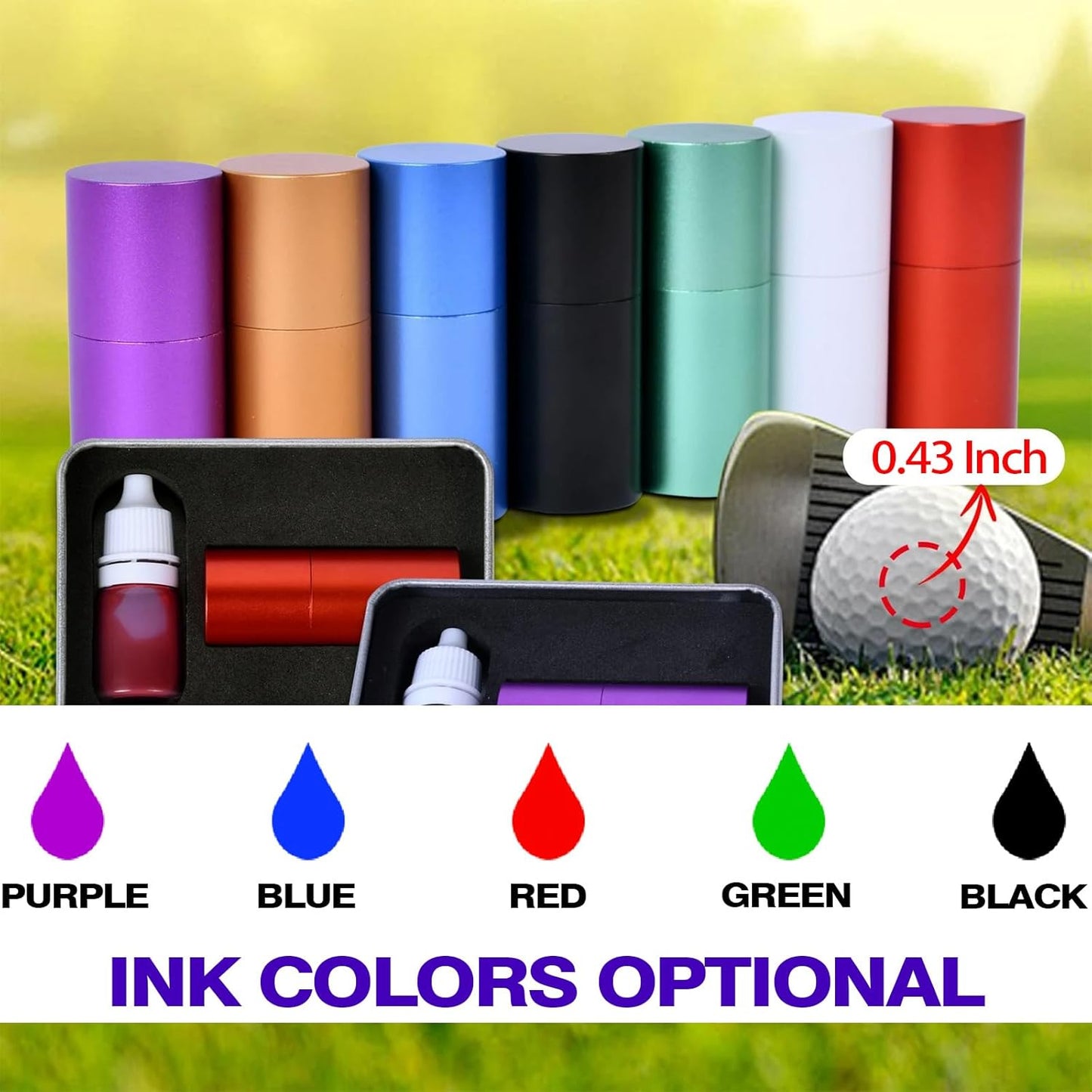 Custom Golf Ball Stamp, Personalized Golf Ball Marker Stamp with Waterproof Ink, Customized Name Stamp with Your Logo, Initial, Name, Golf Ball Stamper, Gifts for Men Dad Husband Business (Design-04)