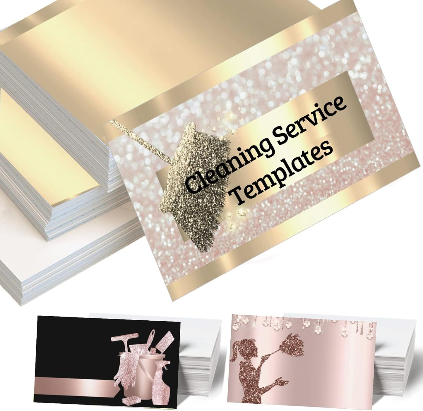 xrlsg Custom Business Cards 100PCS Double-sided Printing Business Cards Customize with Your Logo Personalized 3.5"x 2" Cards for Business - Clean Service