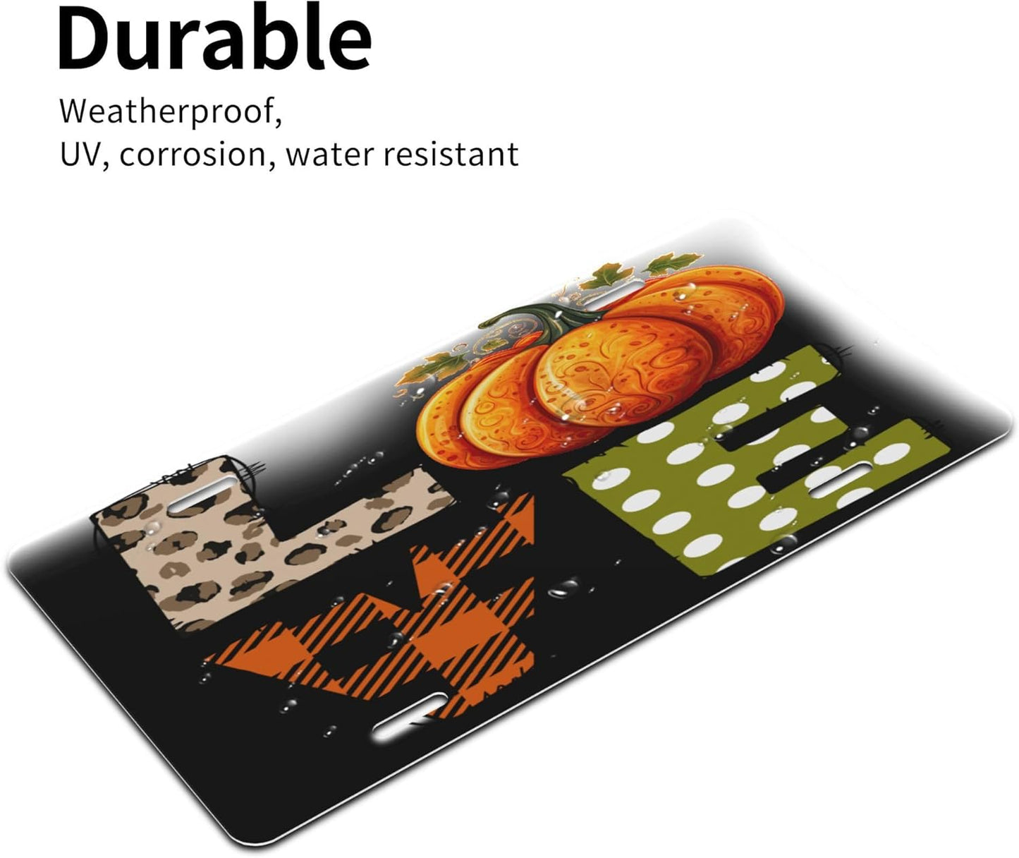 Custom License Plate Personalized Autumn Fall Funny Aluminum Front License Plates Decorative Rust-Free Metal Car Plate Covers for Women Men Car Tag Accessories fit Truck SUV Rv 12 X 6 in