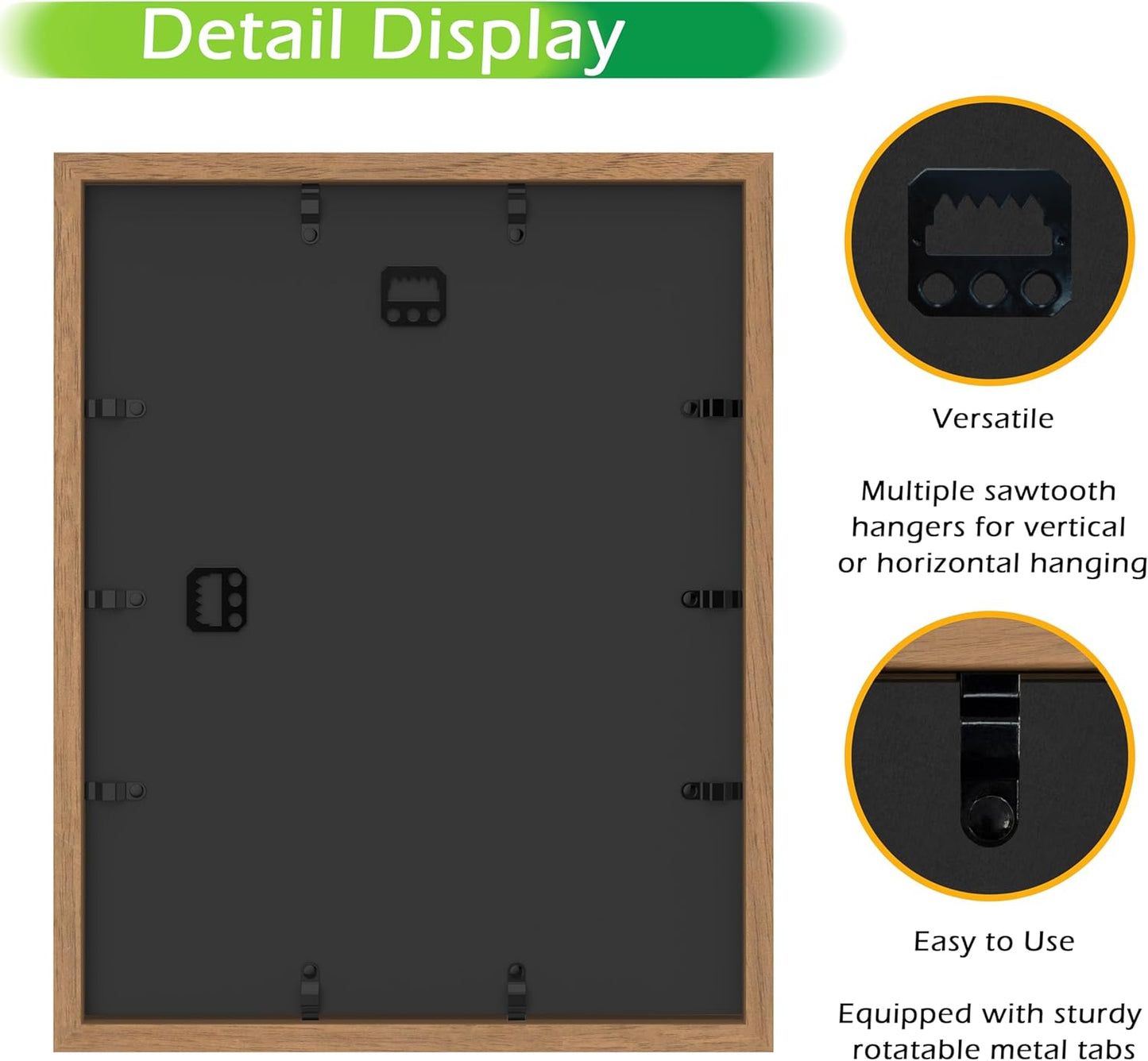 FrameWorks 11” x 14” Golden Oak Wooden Shadow Box Frame – Display Case with Soft Felt Back, Memory Box with Tempered Glass, Display Box with Elegant White Ball Push Pins, Wooden Flower Box