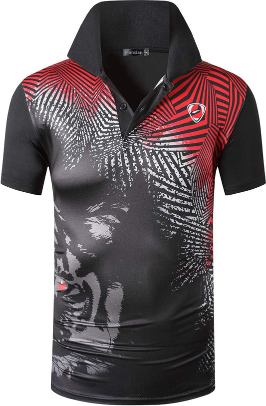 jeansian Men's Sport Outdoor Quick Dry Fit Short Sleeves Polo Tee Shirt Tshirt T-Shirt Tops Golf Tennis Bowling LSL195
