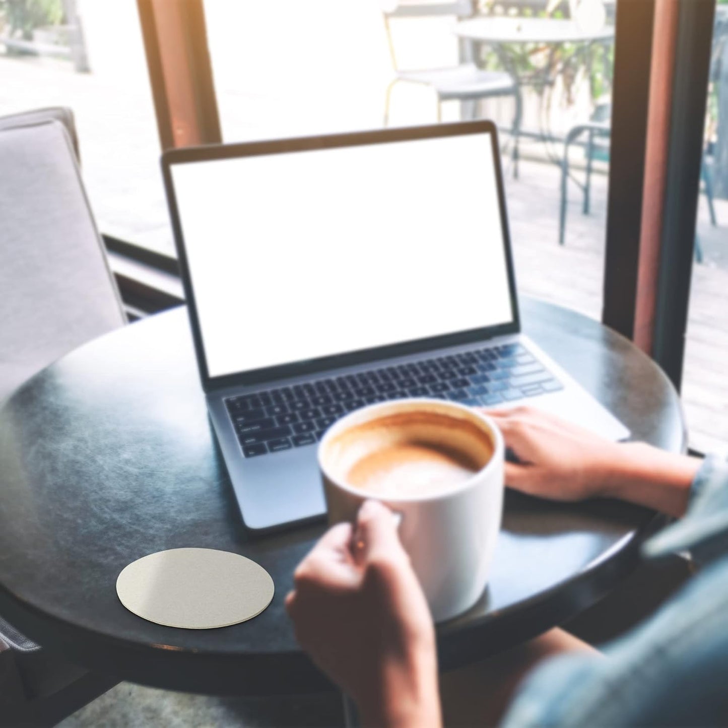 MT Products Off-White Round Paper Coasters for Drinks - 4” Blank Disposable Coasters (Pack of 125) - Made in The USA