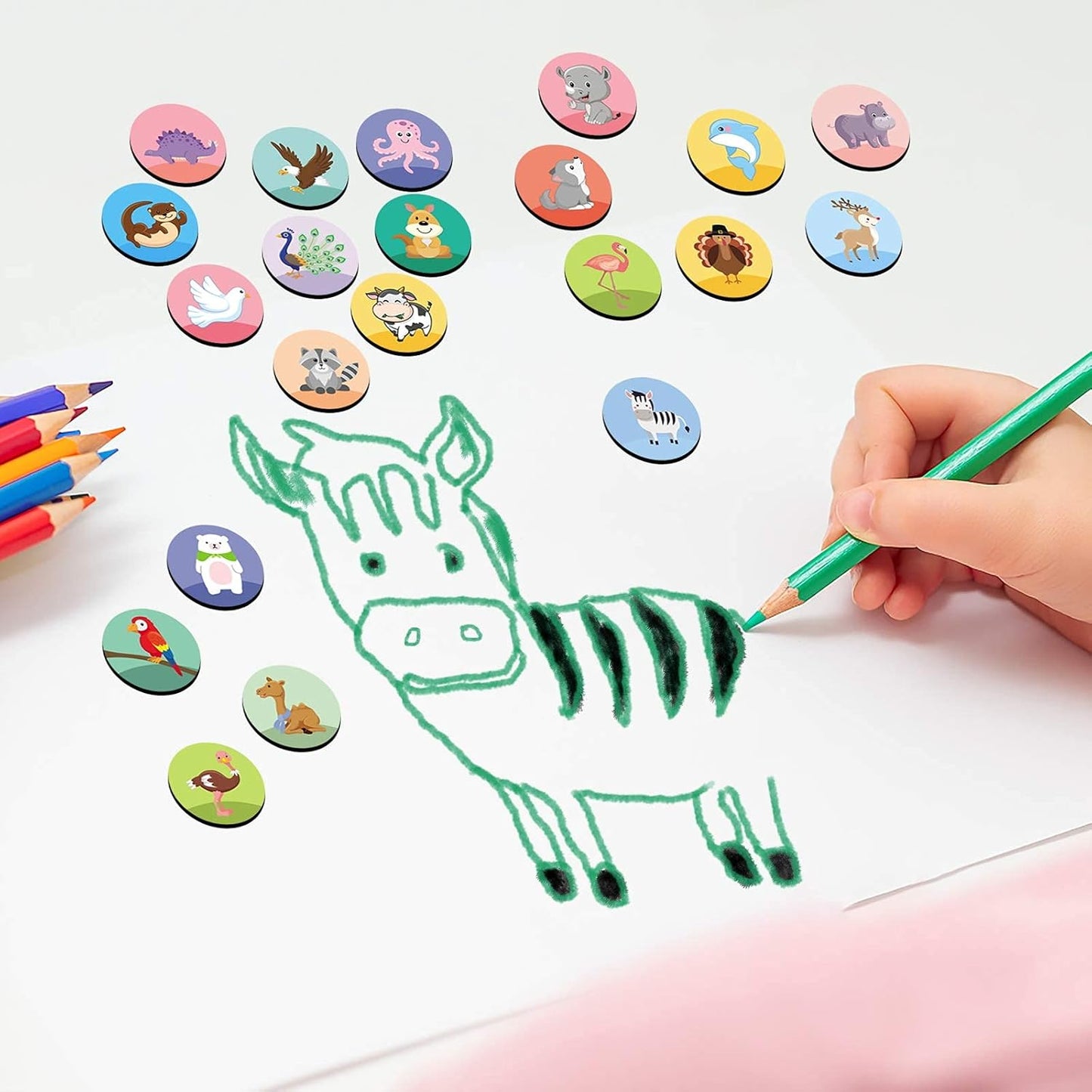 54PCS Animal Magnets for Refrigerator Decorative Fridge Lockers Magnets Cute Kitchen Iron Office Whiteboards Suitable for Adults