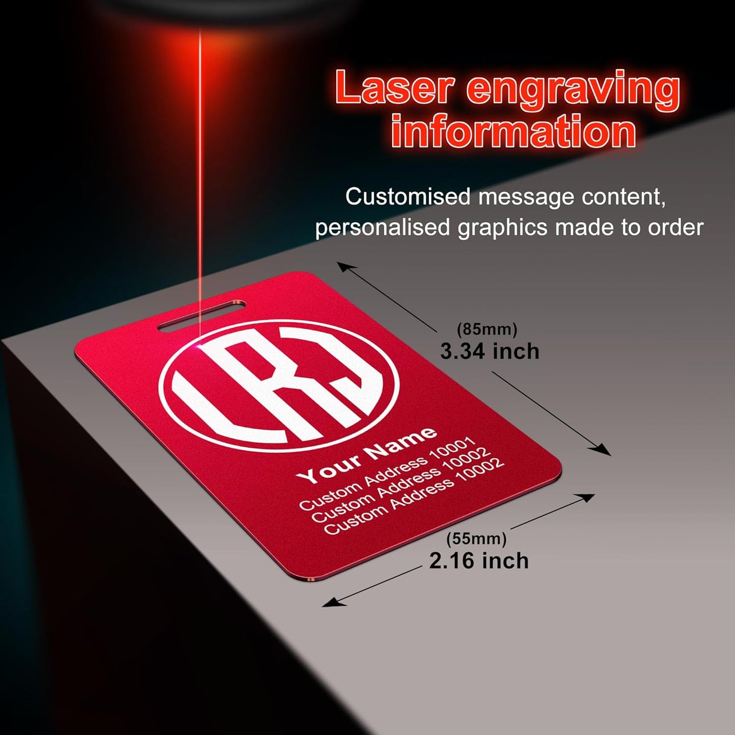 Personalized Metal Luggage Tags for Suitcases - Laser Engraved Monogram Custom ID Luggage Name Tag Pink Black - Travel Bag Backpack Tags for Kids Women Golf Baggage Accessories