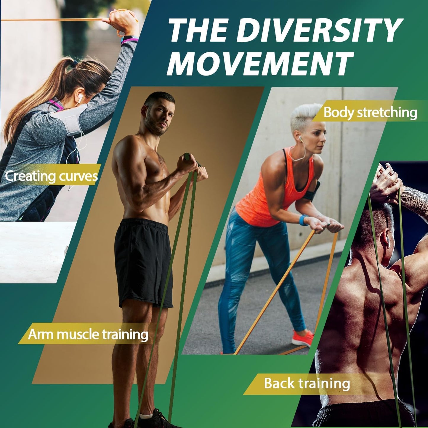 LEEKEY Resistance Bands, Exercise Bands with Handles,Pull Up Assist Bands - Band Set with Door Anchor - Bands for Working Out,Band for Men and Women Fitness Training,Home Workouts