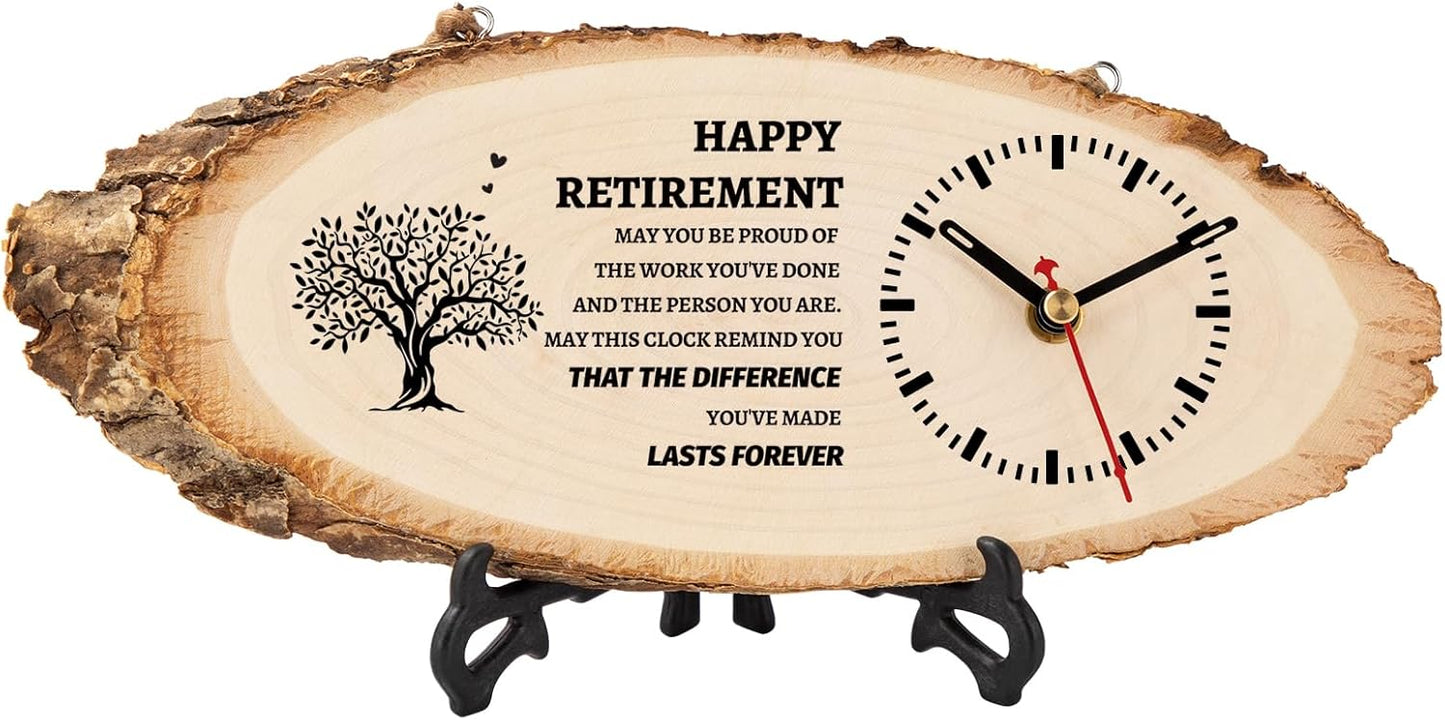 BeauGift Retirement Gifts for Men Wooden Clock, 2025 Retired Gift for Teacher Grandma Dad Uncle Leader Doctor, Happy Retirement Gifts