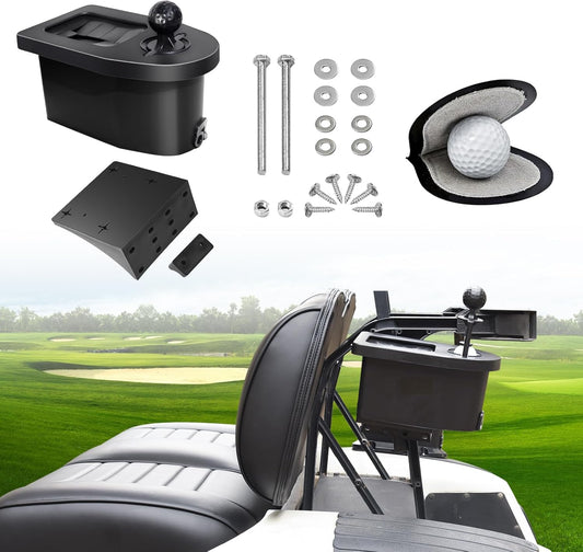 Golf Cart Ball Washer and Club Cleaner Kit with Side Bracket, Golf Ball Washer Cleaner for EZGO, Club Car, Yamaha, Advanced EV, Star EV, Universal & Detachable