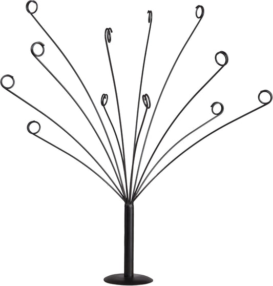 CraftyCrocodile Gift Card Tree Holder - Metal Display Stand with 11 Flexible Clips for Photos, Money, Lottery Tickets, Cards & Notes - Matte Black Finish