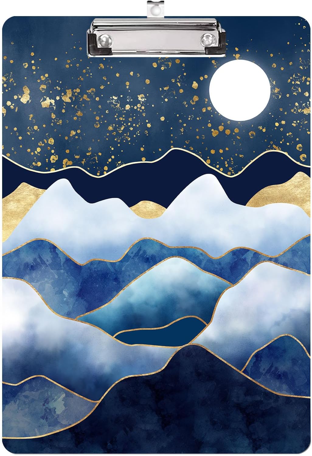 Vintage Mountain Landscape Clipboard,Decorative Acrylic Clipboard with Low Profile Metal Clip for Office,School,Teachers,Students Standard Letter Size 9x12.5