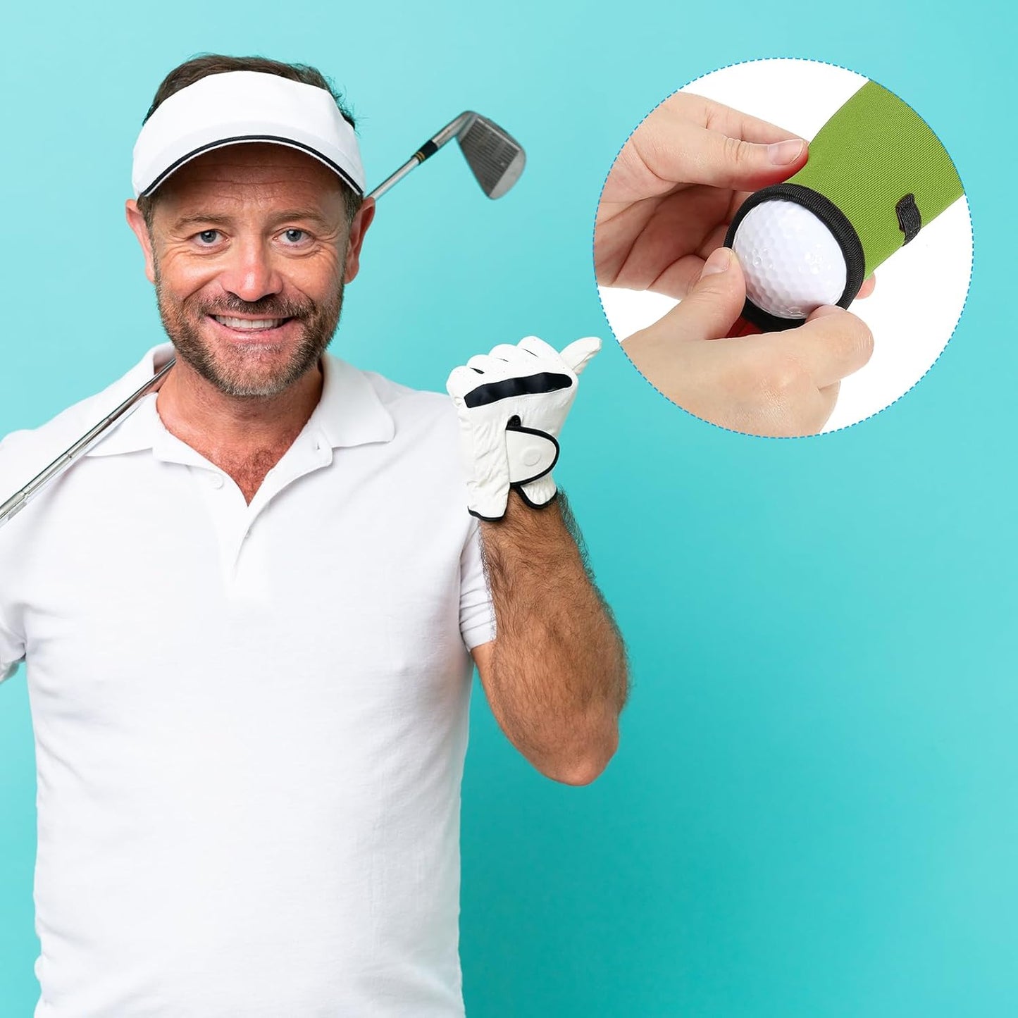 PATIKIL Golf Ball Carry Bag Golf Tee Holder Pouch Portable Neoprene Golf Ball Holder with Clip for Men and Women