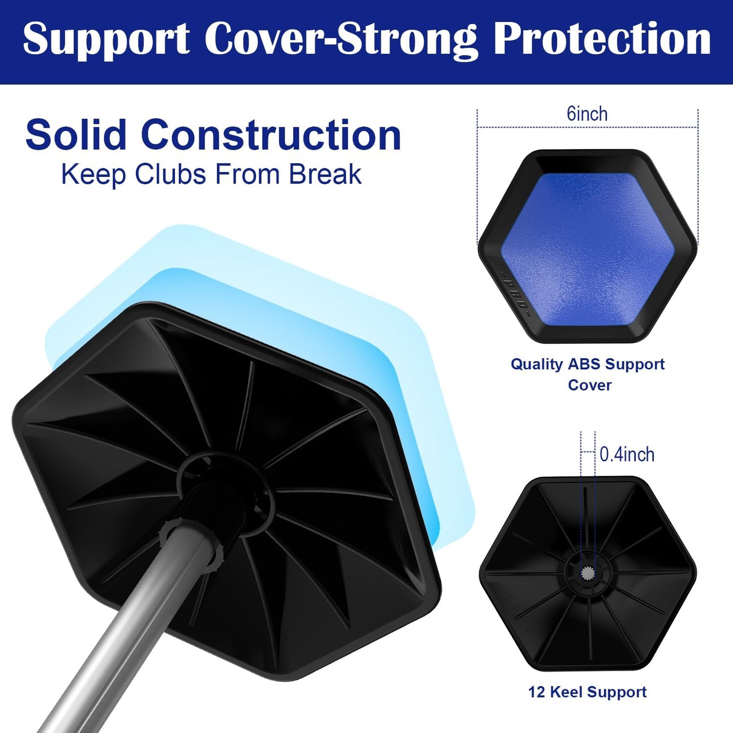 Golf Travel Bag Support Pole Aluminium Golf Travel Bag Pole 52In to Protect Golf Clubs from Impacts,Retractable Shaft Fit Golf Bag