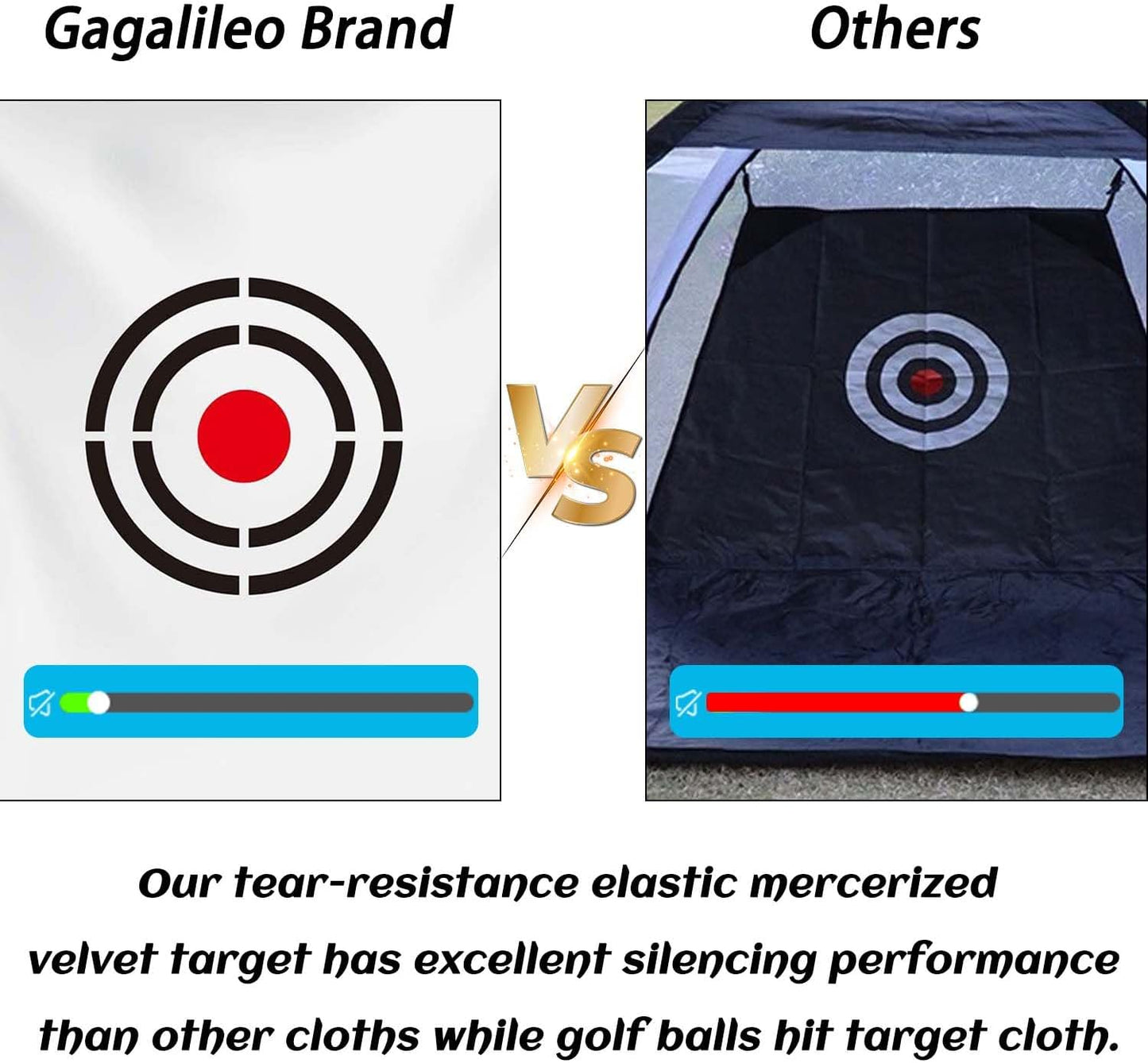 Gagalileo Golf Target Cloth Replacement : Portable Easy Setup with S-Hooks & Ropes, All Golfers Training Accuracy for Backyard & Garage