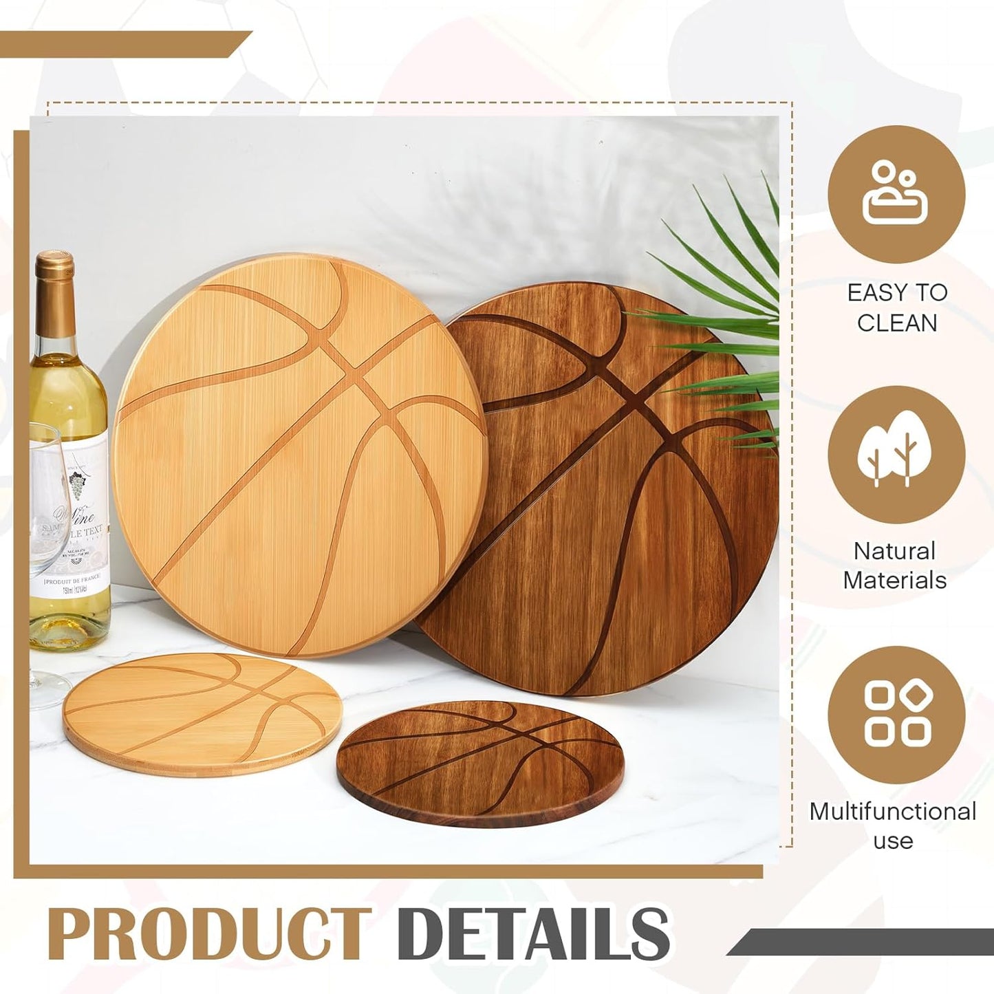 Basketball Cheese Board Gift Set Party Favor Prizes Charcuterie Wood Board with Knives and Box Father Day Gift for Dad Grandpa Party Tournament Game (Acacia Wood, Basketball)