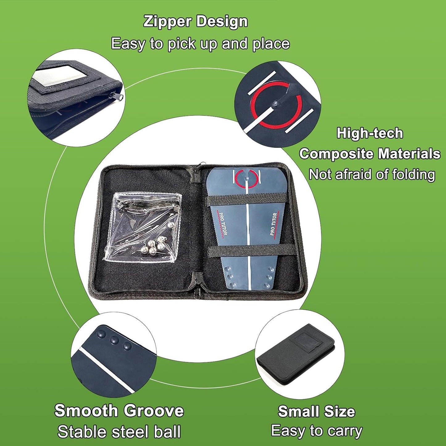 Golf Putting Tutor, Golf Hitting Mat, Putting Mirror Training Aid, Puttout Circuit Trainer Groove, Putt Out Train Align Eyes Practice, Putter face, Alignment Starting Line Impact Stroke Path Motion