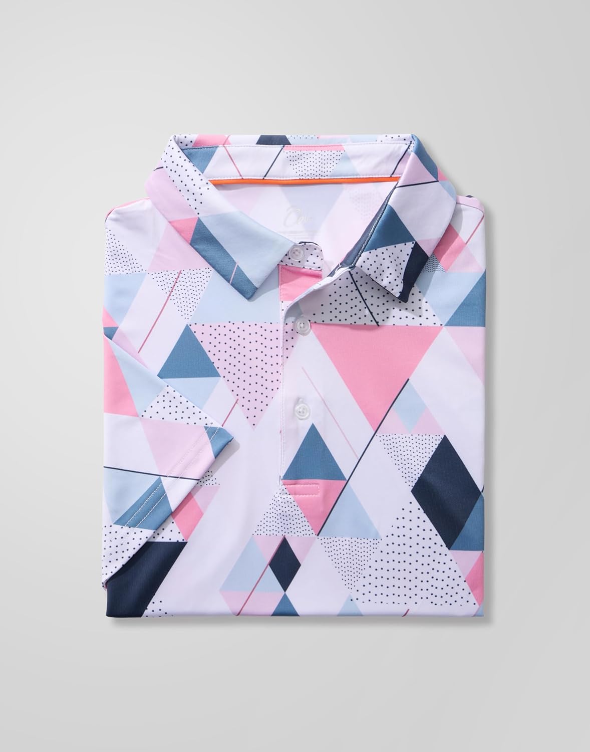 Obla Mens Golf Polo Shirts Short Sleeve Dry Fit Performance Moisture Wicking Casual Print Collared Golf Shirts for Men