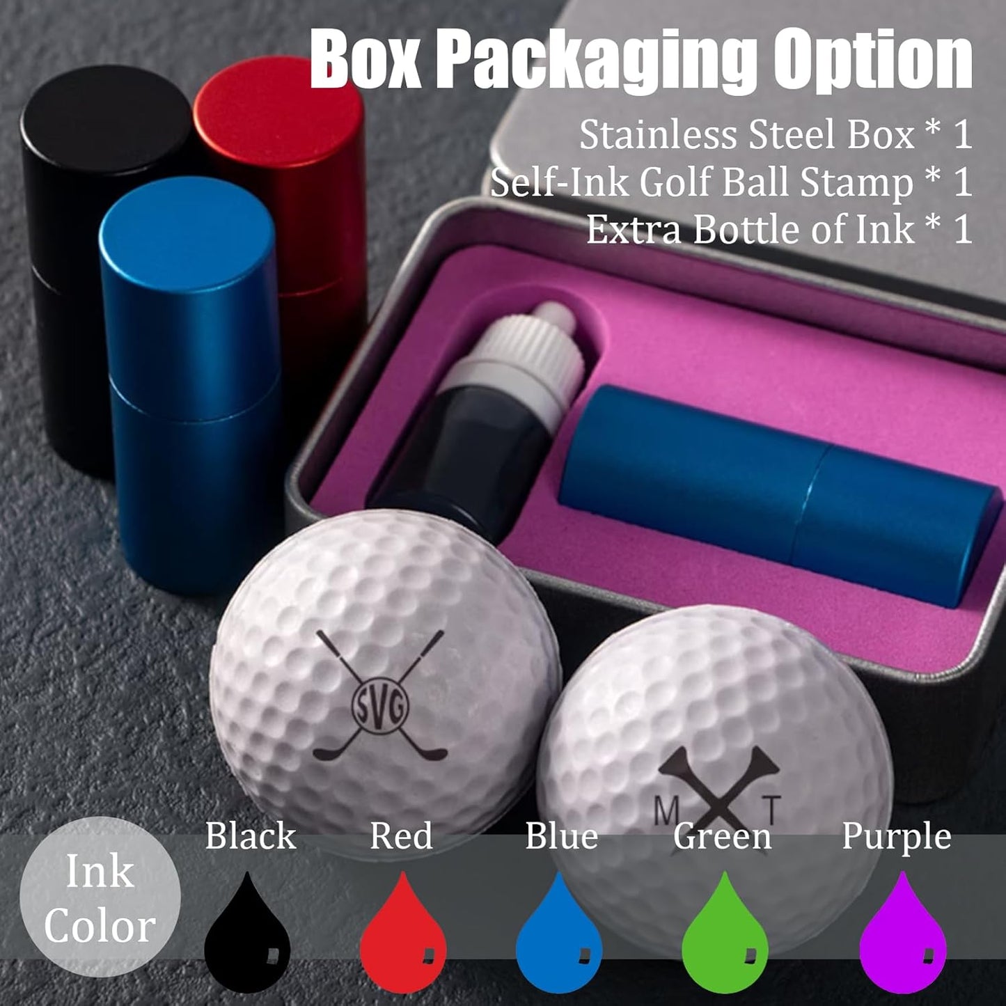 xrlsg Custom Golf Ball Stamp Personalized Self-Ink Golf Ball Stamper Monogram Ball Marker Gifts for Golfers Dad Husband Boyfriend