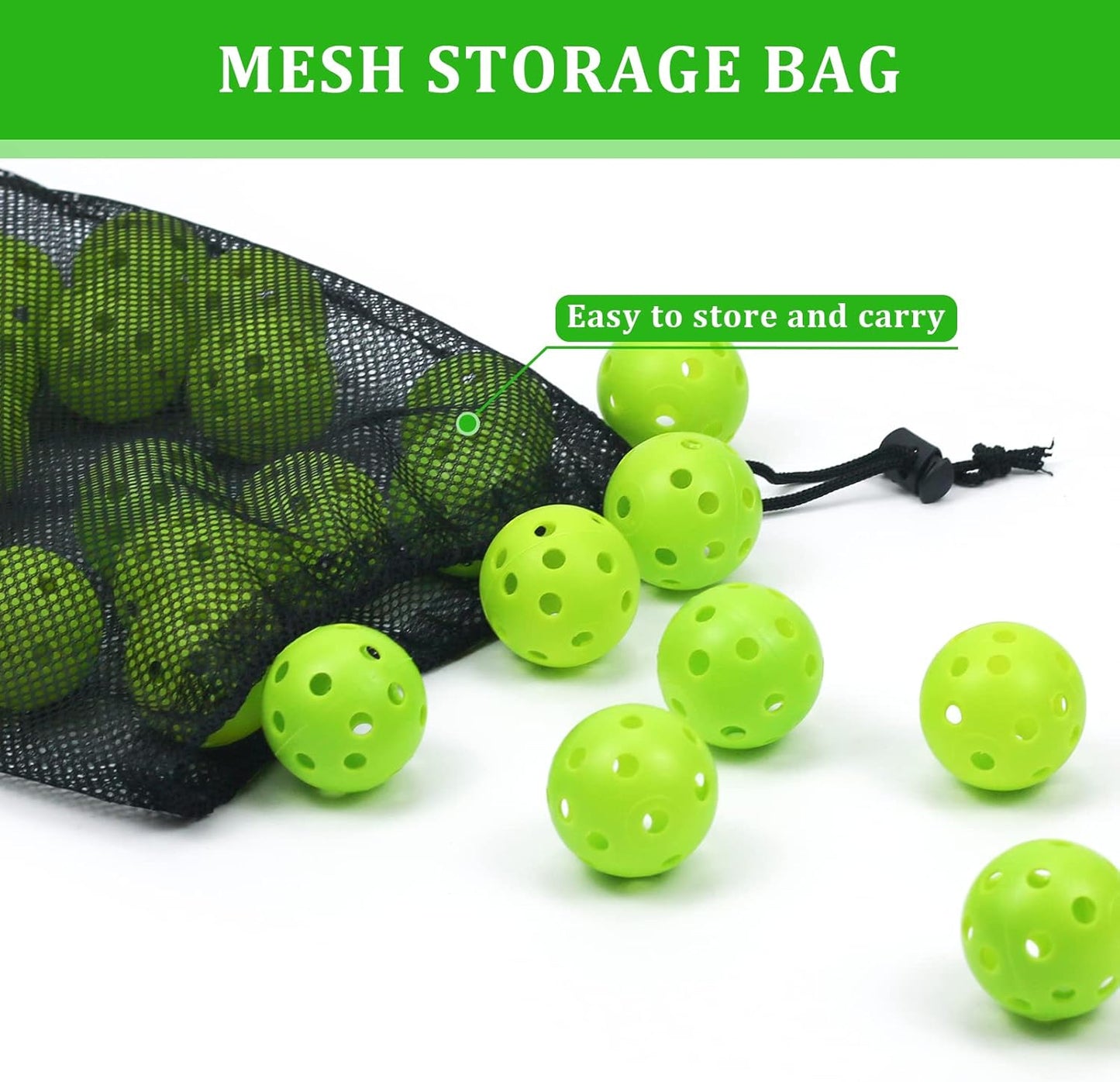 Plastic Golf Balls Practice Limited Flight Golf Training Ball Hollow Swing Practice Indoor Golf Balls with Mesh Drawstring Bag for Backyard Driving Range or Outdoor