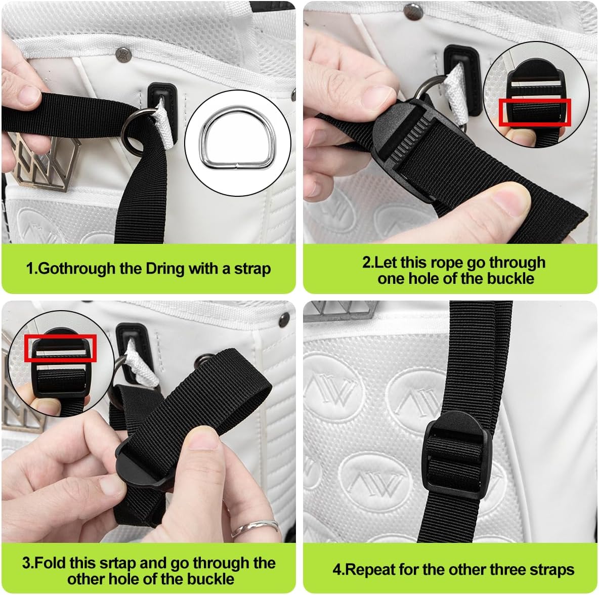 Golf Bag Straps Replacement Golf Adjustable Waterproof Star Golf Bag Backpack Straps Double Shoulder Golf Bag Carry Strap for Taylormade Callaway and More