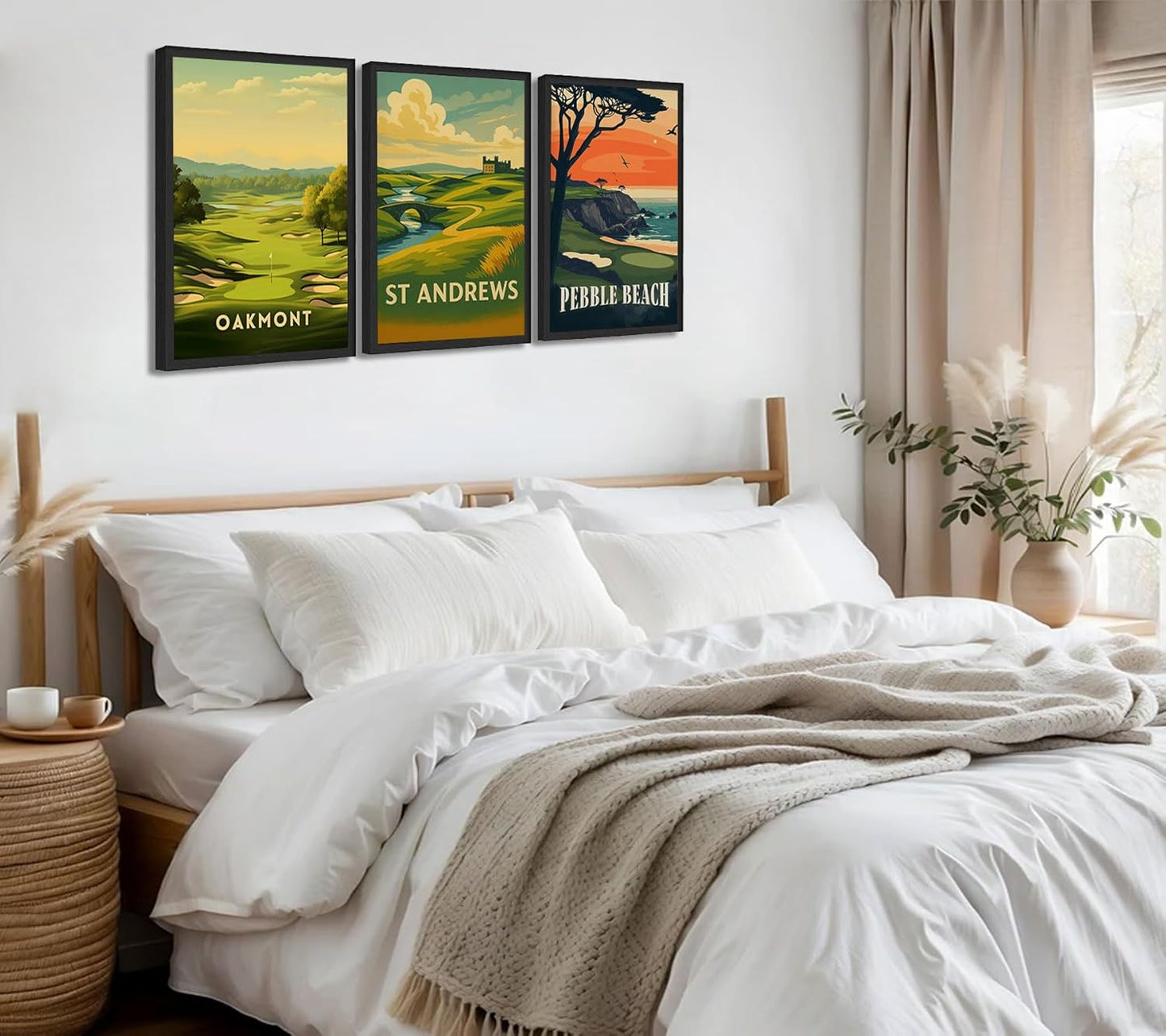 3 Pcs Golf Course Poster Wall Art Country Club Sports Painting Picture Wall Decor Picturesque Golf Course Poster Print Artwork Of Modern Home Office Bedroom Gallery Living Room Home Home Decoration