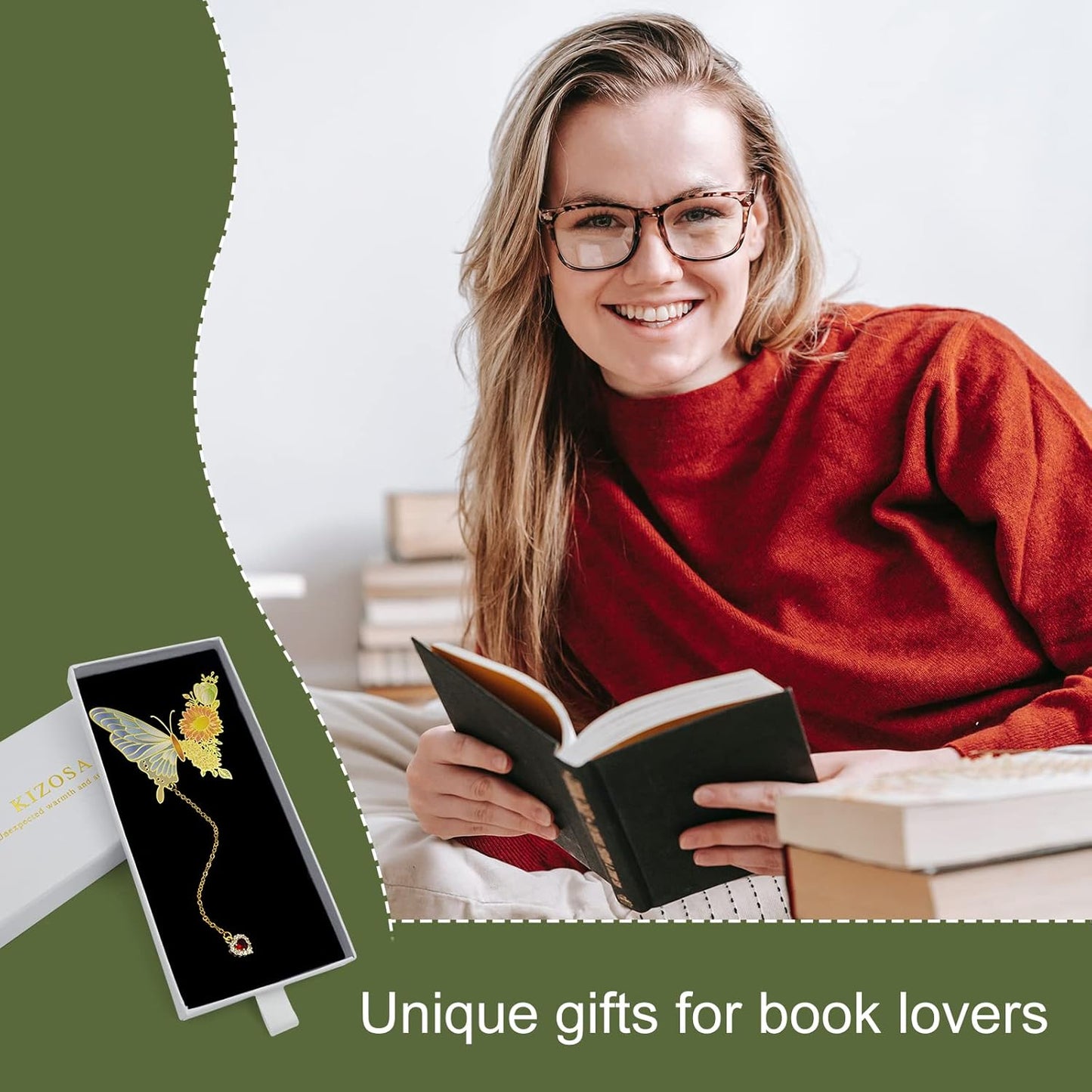 Butterfly Bookmarks for Women,Cute Funny Metal Bookmark,Unique Gifts Book Markers for Women Book Lovers,Teacher Appreciation Gifts,Valentine Mother's Day Christmas New Year Birthday Gift