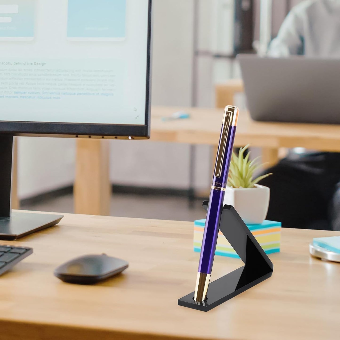 4 Pieces Acrylic Pen Holder Display Stand Black Makeup Brush Rack Organizer Black Pen Stand Paintbrush Drying Rack for Home School Office or Store Use