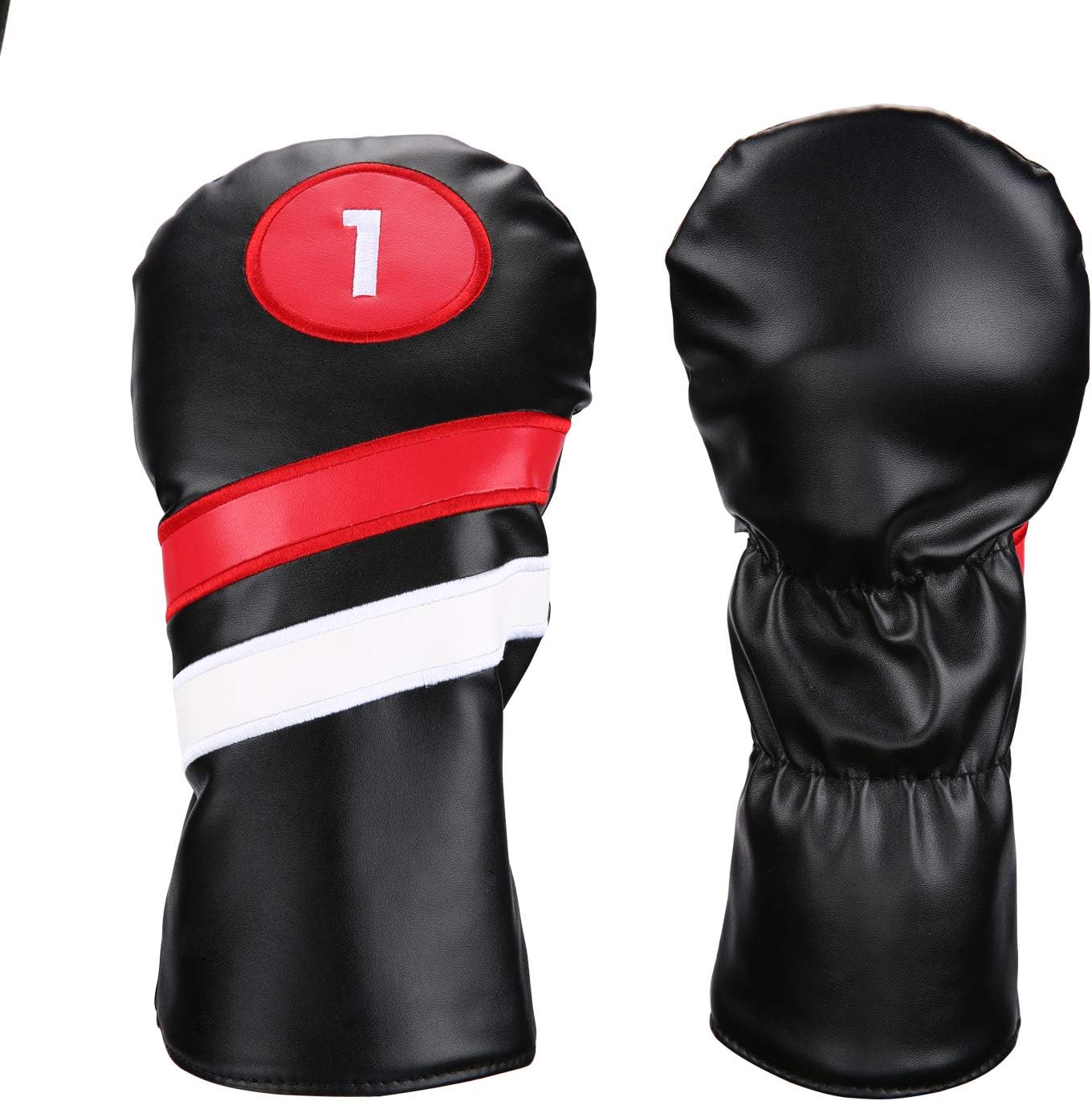 Golf Head Covers 3pcs Set, Driver Fairway Wood Headcovers, Vintage PU Headcovers for Golf Club