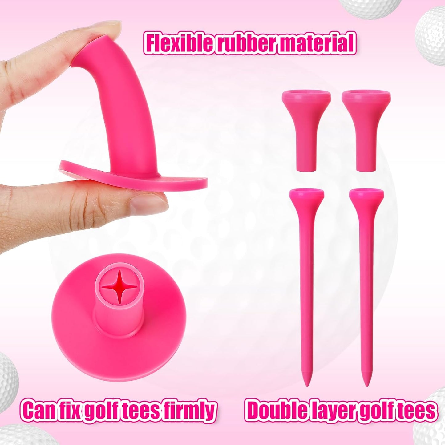 12 Pieces Golf Range Tees Set Rubber Golf Tees for Mats Driving Range 6 Pieces for Practice Mat Mixed Size