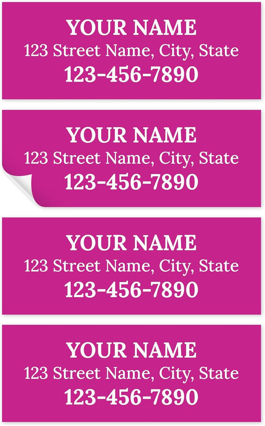 Custom Pink Golf Club ID Labels, Personalized Golf Club Name Sticker,0.75x2 Inches, Set of 30, 4 Mil Vinyl Decal Stickers Weather Resistant, Made in USA by My Sign Center