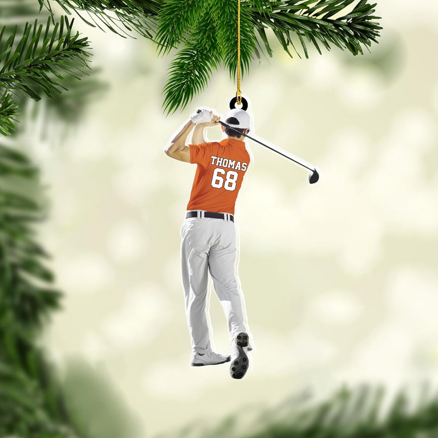 Personalized Golf Ornaments for Christmas Tree 2025 Custom Golf Christmas Ornament Golfing Bag Ornament Sports Golf Cart Ornaments Gift for Golfer Bag Golfing Lovers Hanging Decoration (G25)