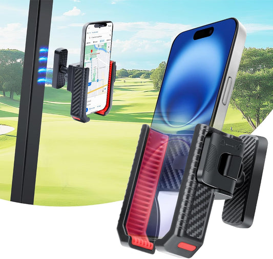 Magnetic Golf Cart Phone Holder, 8 N52 Strong Magnetic Base, Fits EZGO, Club Car, Yamaha, Golf Cart Phone Mount for iPhone, Samsung & Smartphones, Golf Cart Accessories for Men Women, Red