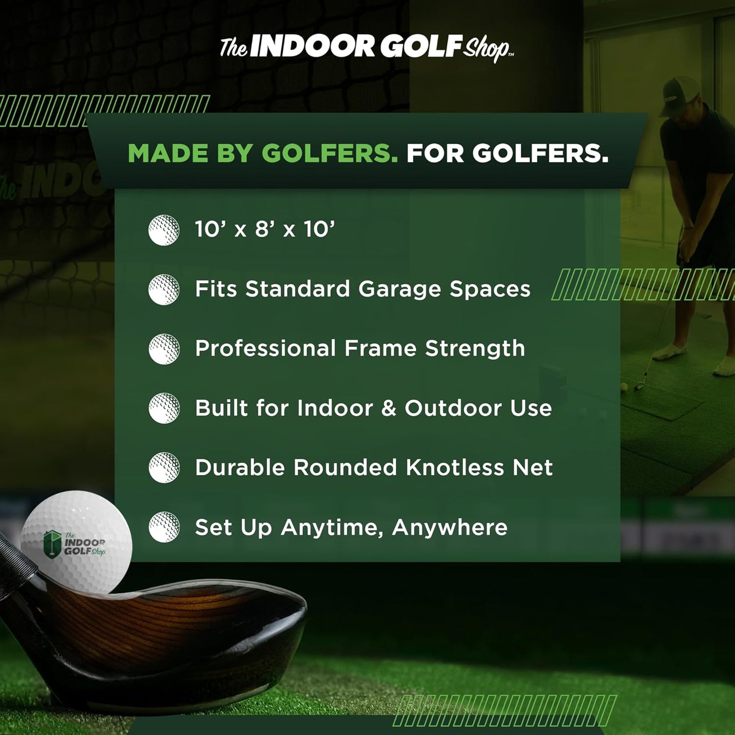 Hitting Net with Target Knotless Golf Net for Indoor and Outdoor Practice - Arrives Ready to Assemble and Use