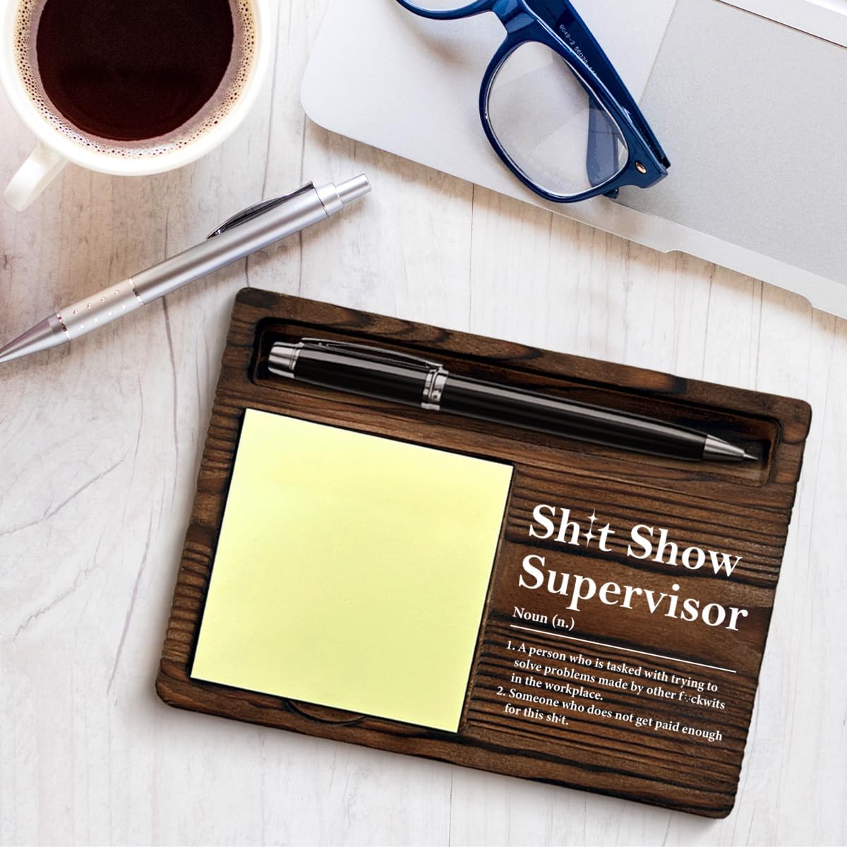Funny Gifts for Boss Supervisor Team Manger Retirement Farewell Boss's Day, Supervisor Boss Gifts Sticky Note Holder Office Decor