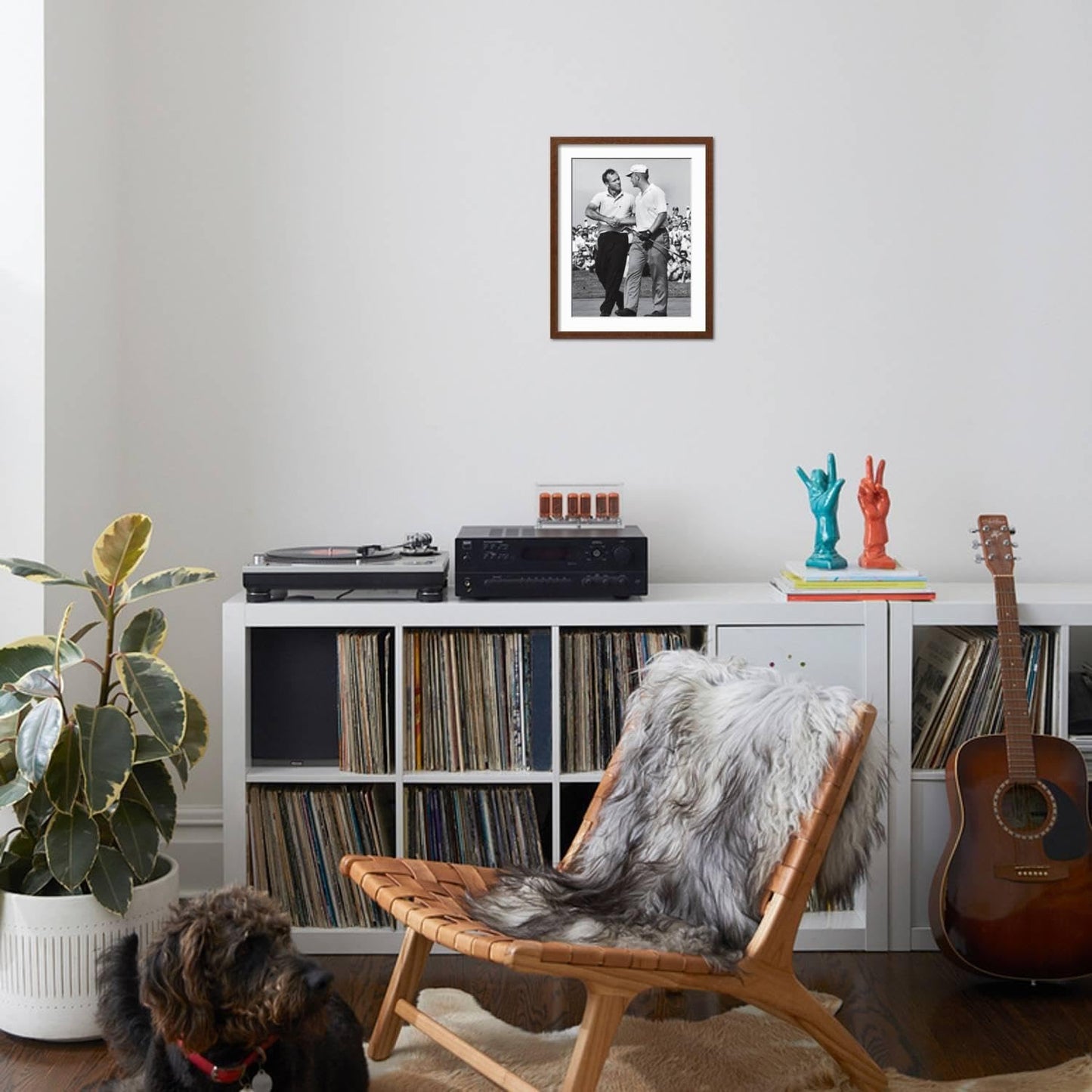 ART.COM Wall Premium Photographic Print Golfer Jack Nicklaus and Arnold Palmer During National Open Tournament on Brown Frame by John Dominis, 17" x 21"