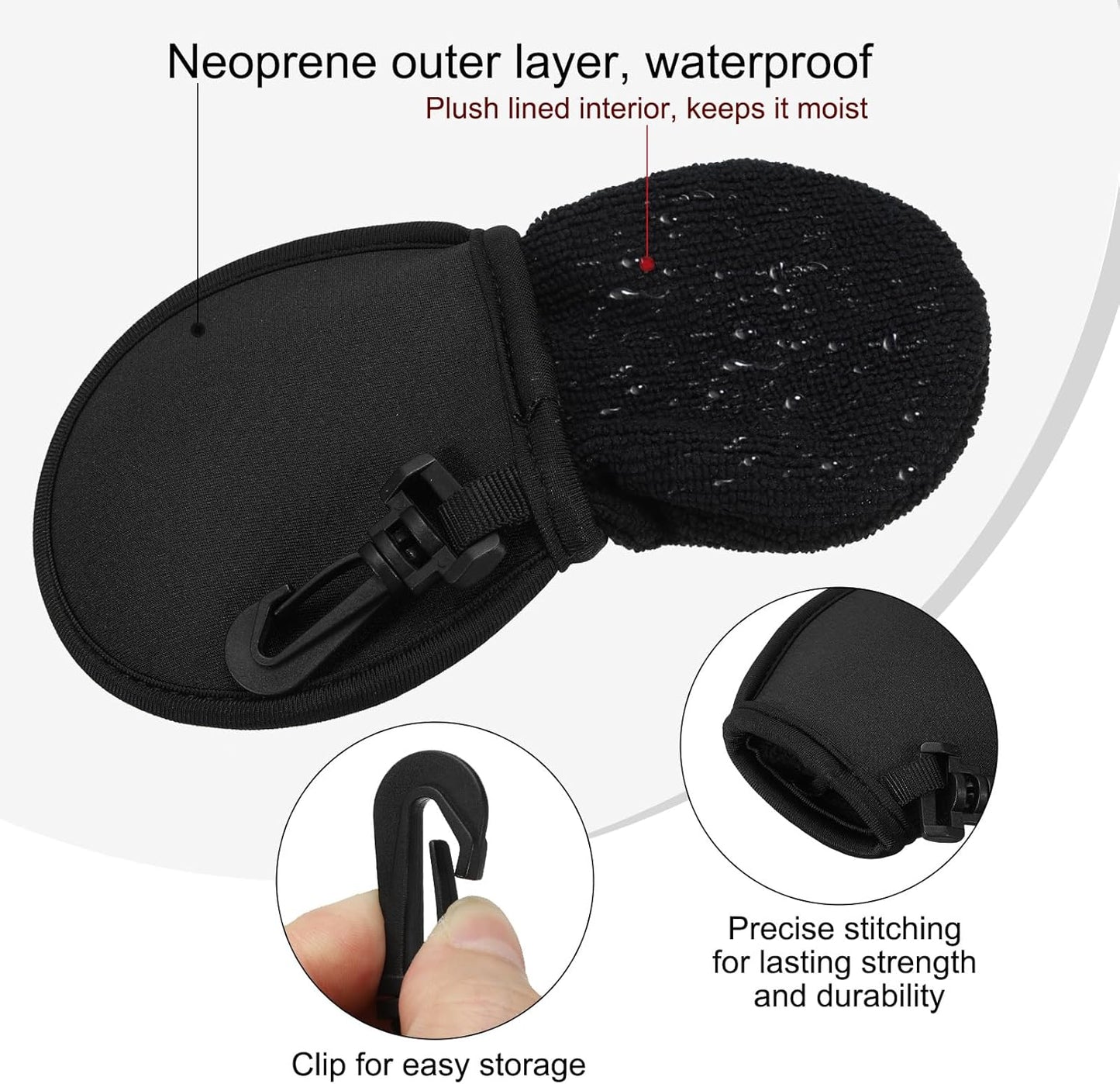 PATIKIL Golf Ball Washer Pouch, Portable Golf Balls Cleaner Pocket Bag with Hanging Clip for Men Golf