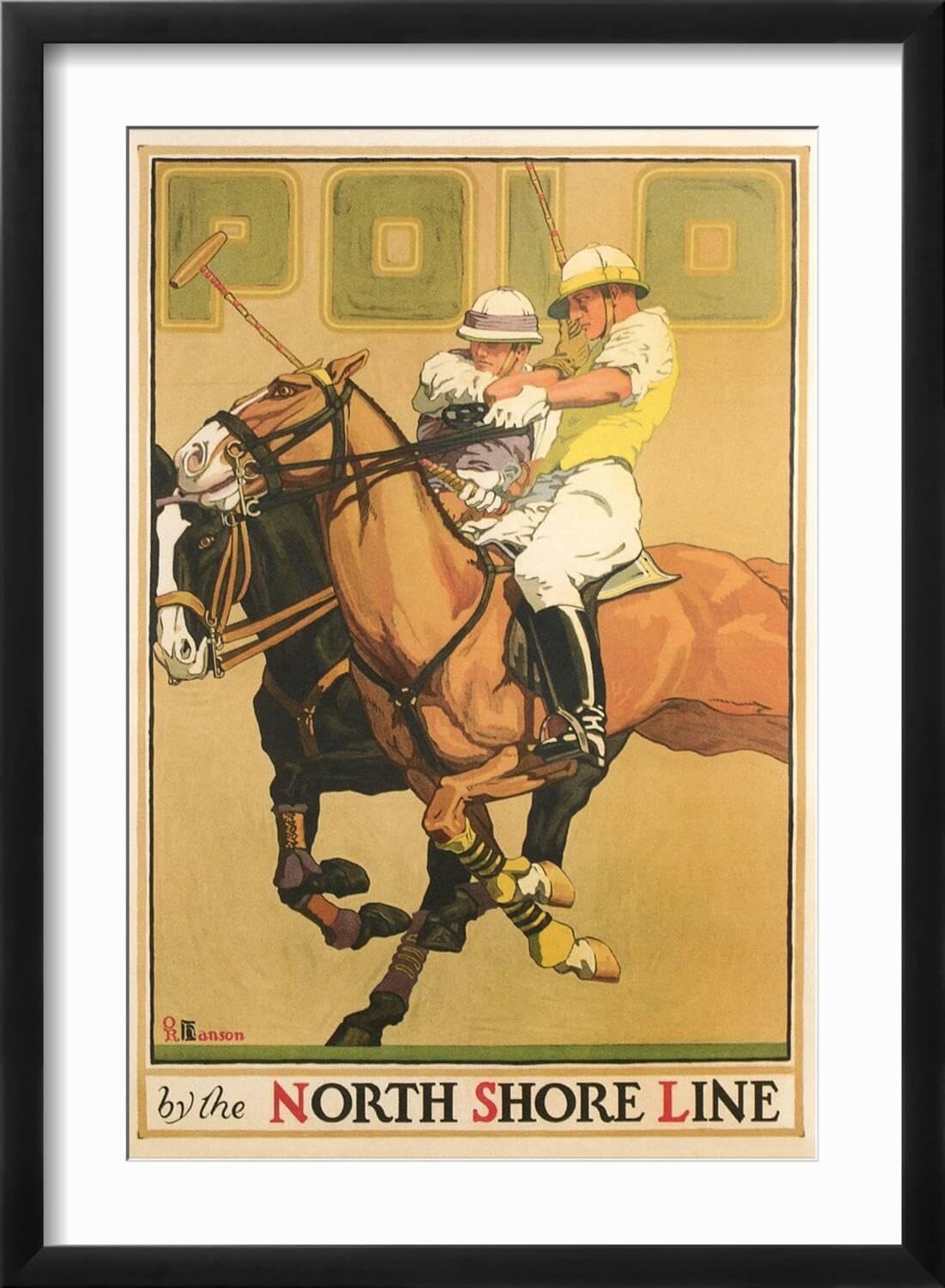ART.COM Wall Art Print Polo Poster on Black Frame, 17" x 23"