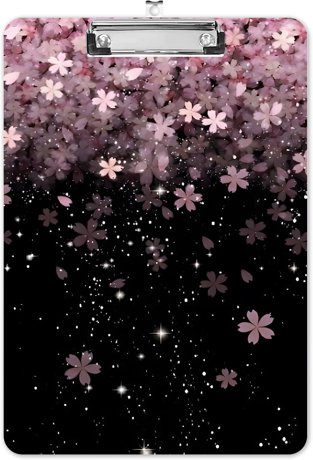 Fashion A4 Clipboard, Standard Letter Size 9" x 12.5", Decorative Wooden Clipboard with Low Profile Metal Clip for Office, School, Teachers, and Students, Cherry Blossoms