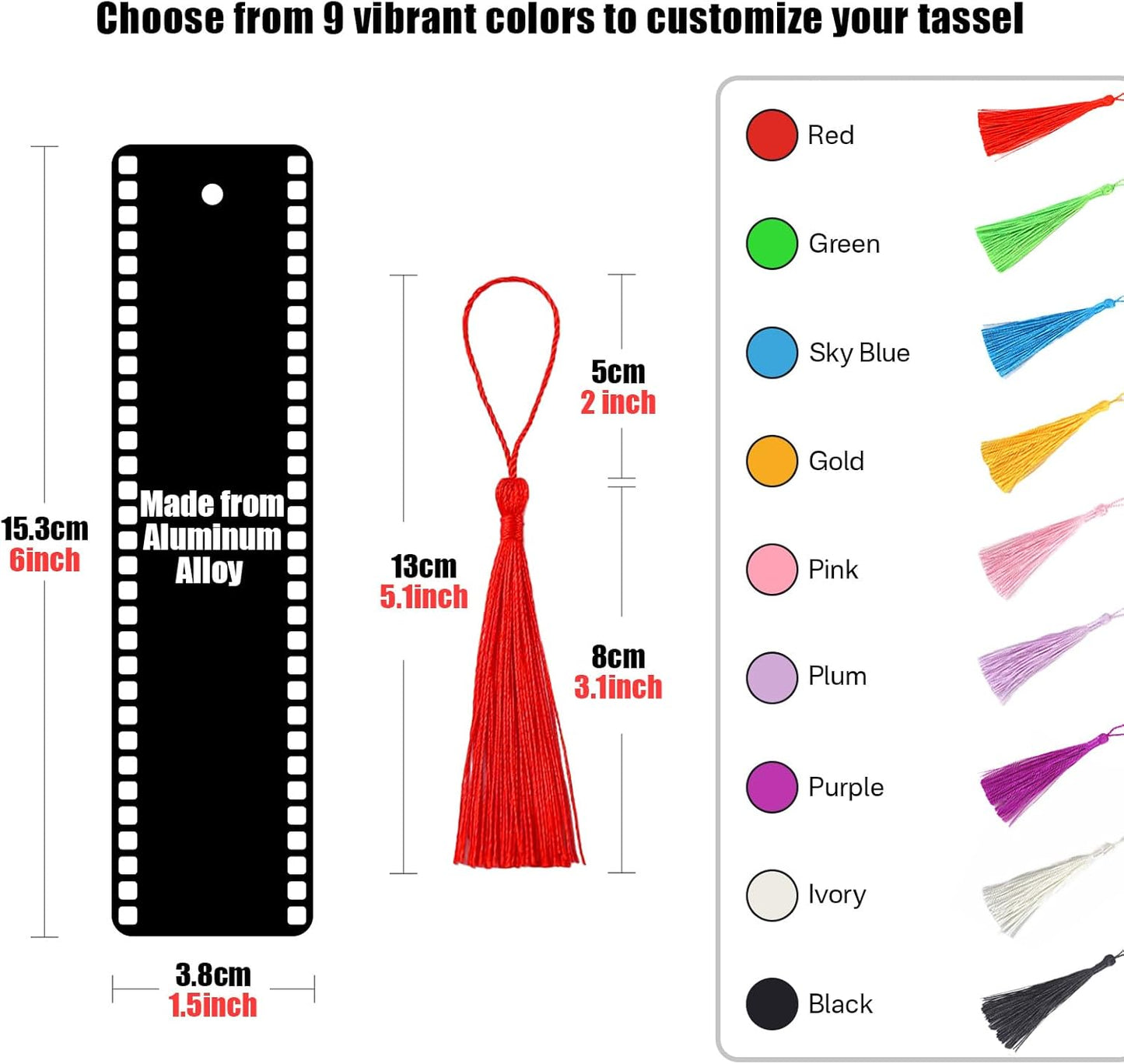 Custom Bookmarks with Tassel and Gift Box Metal Photo Bookmark Personalized with Picture and Text (2 Photos)