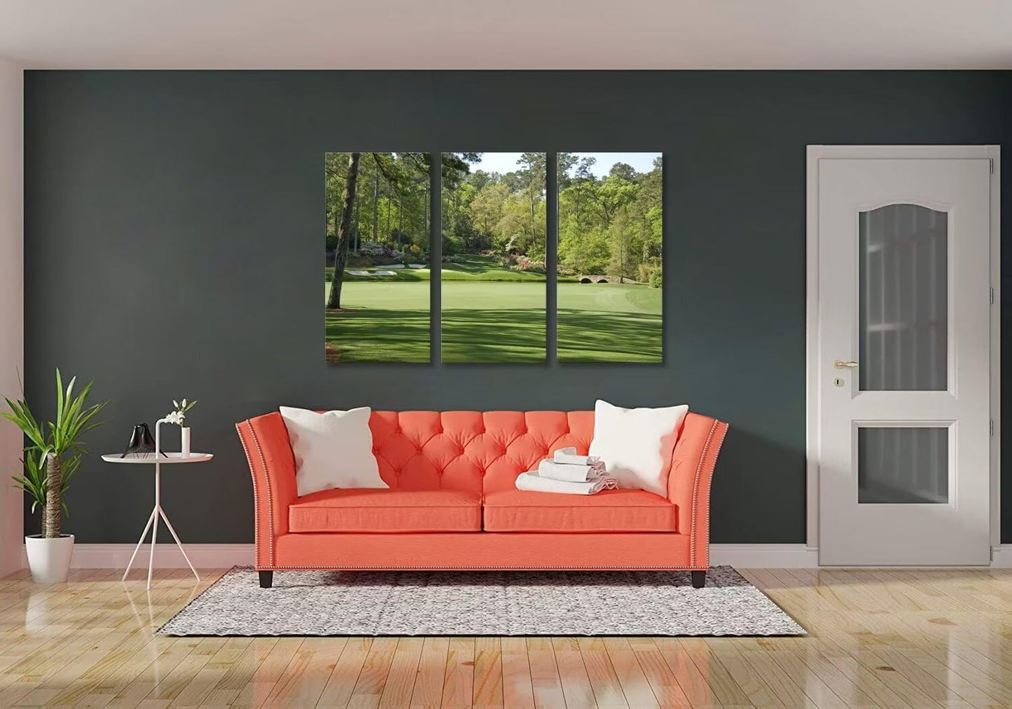 Augusta Golf Course Wall Art for Living Room Bedroom Bathroom Home Decorations - Augusta National Golf Course Pictures Posters Framed Artwork Canvas Prints Ready to Hang(20''W x 40''H x3)