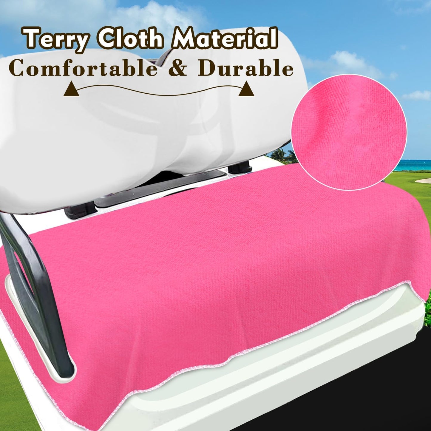YOKYHOM Golf Cart Seat Covers, Premium Solid Color Golf Cart Seat Towel Blanket, 100% Microfiber, Soft and Comfortable, Fits EZGO, Club Car, and More 2-Seat Golf Carts, 51''x 31''