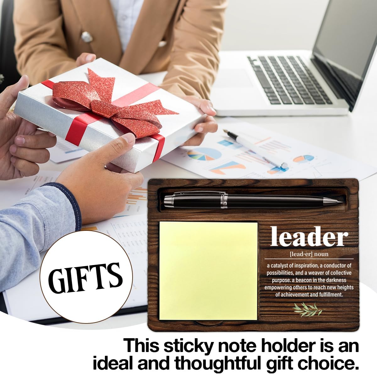 Thank You Gifts for Leader Retirement Farewell Boss's Day Birthday, Leader Definition Sticky Note Holder Office Home Decor